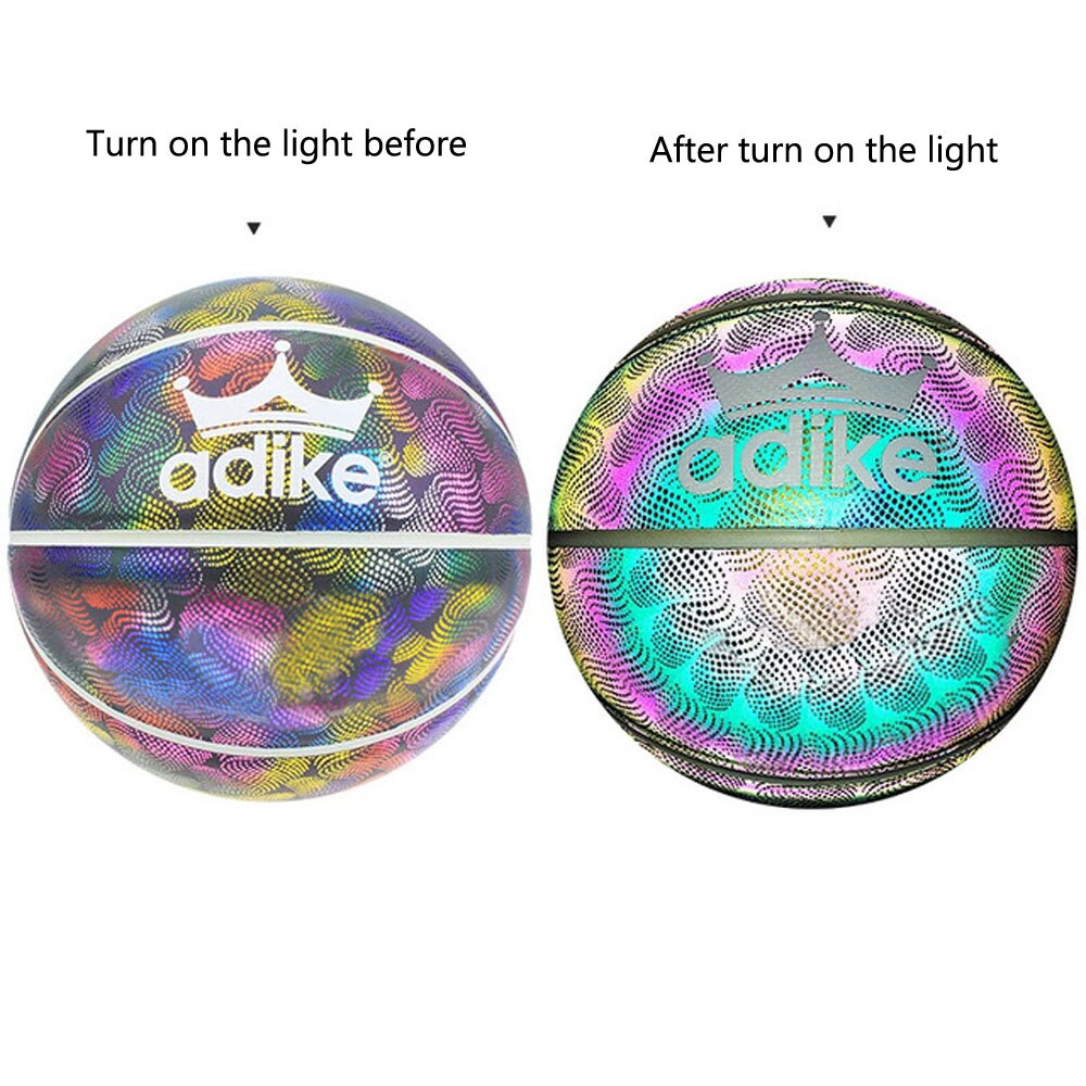 Luminous Basketball - Size 7 - Reflective - Leather - Night Glow: C
