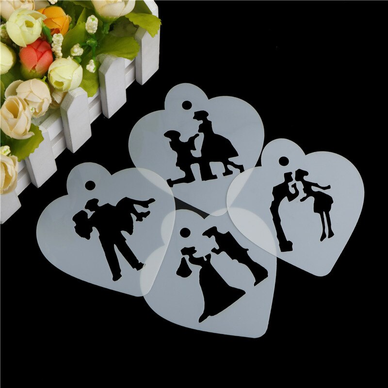 Lovely Wedding Decoration Cake Stencil Couple Lovers Cookie Stencils Cake Template