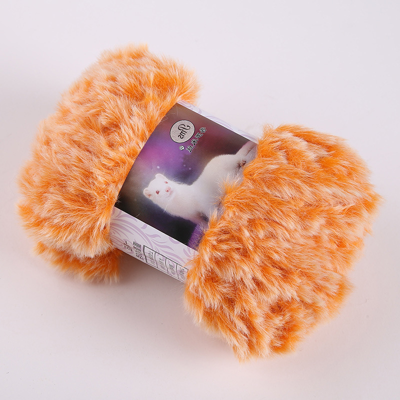 Kasjmier Lange Pluche Nertsen Garen Wol Weven Trui Muts Sjaal Anti-Pilling Garen Hand Breien Diy Handgemaakte supply: Oranje