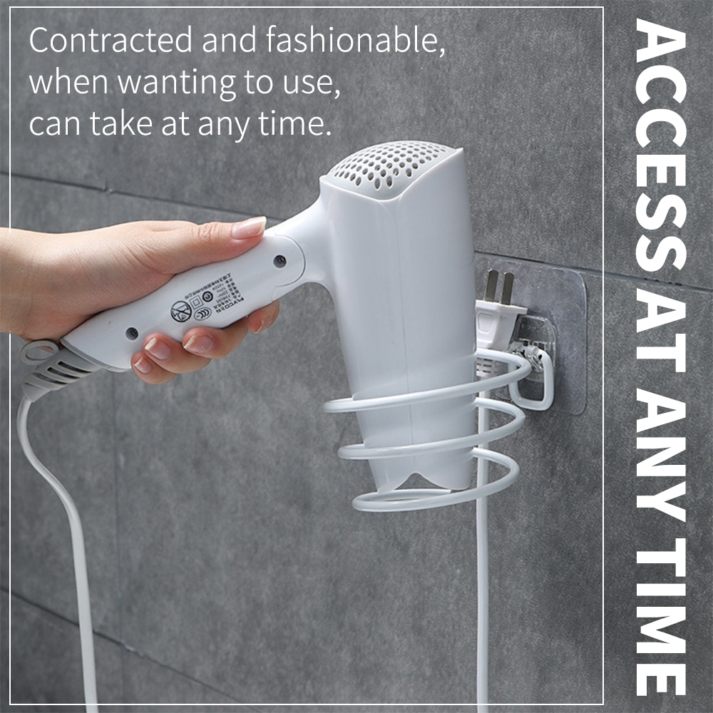 1Pc Bathroom Meat Hair Dryer Holder Rack Blower Rail Frame Stand Rest Bathroom Shelves Hair Salon Shelves Storage