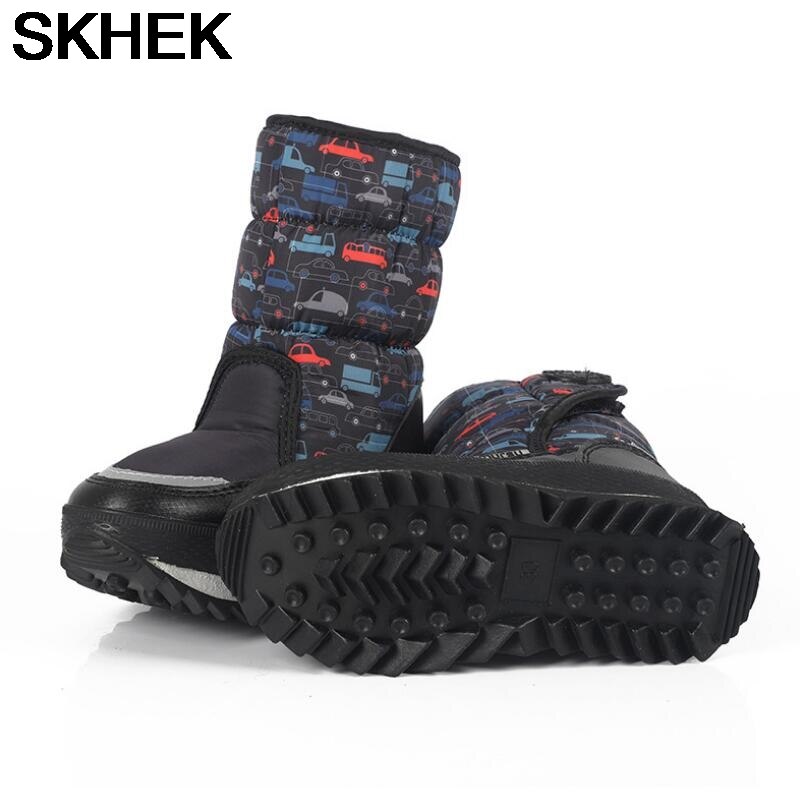 SKHEK Winter Girls Boots Warm Cotton Boots Princess Long Children'S Shoes Kids In The Boots 3 4 5 6 7 8 9 10 11 12 Year Old