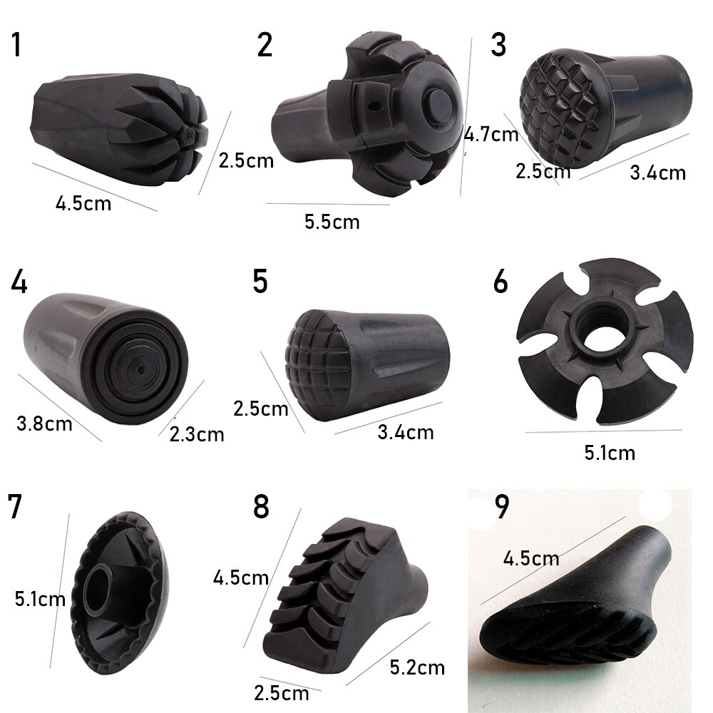 4Pcs Gummi Trekking Pole Ersatz Tipps Walking Stick Kopf Einstellbare Teleskop Wandern Bergstock Protektoren Zubehör