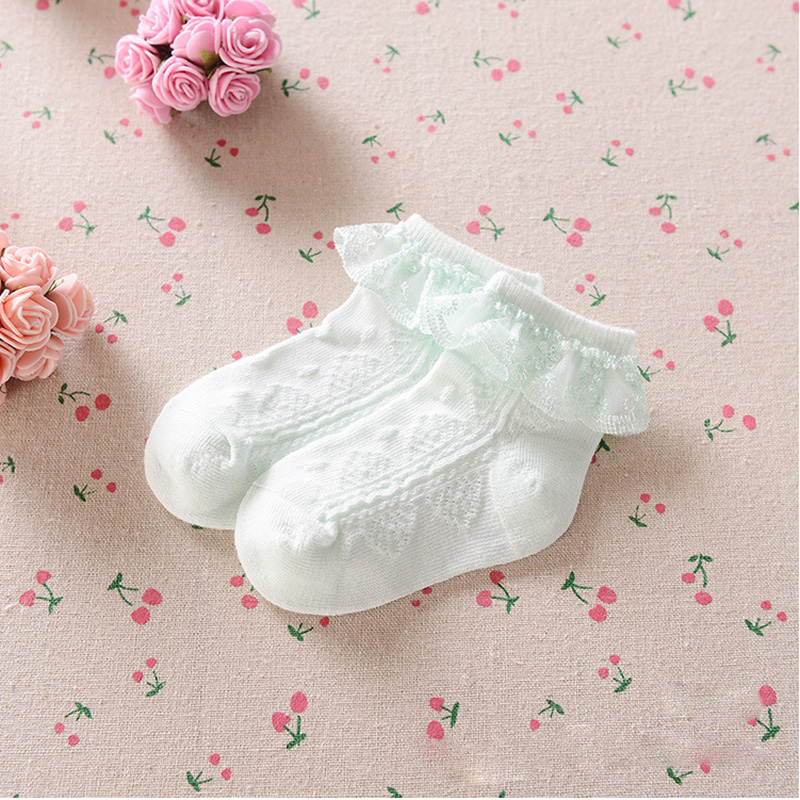 HAPPYPLUS Baby Socks Lace Pink White Baby Girl Christening Socks Infant Princess Summer Socks for Baptism 1st 2nd Birthday