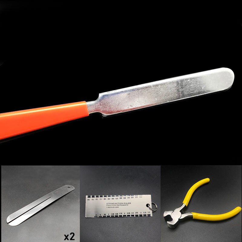 Acoustic Electric Guitar Ukulele Fret Repair Tool Kit Fret Crowning File Polish Took Winder Fret Ruler String Cutter Guitar Part: Kit F