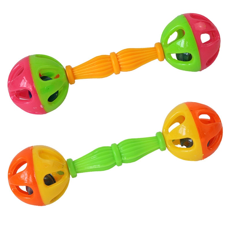 1 PC Baby Spielzeug 0-12 Monate Kunststoff Rasseln Glocken Hand Schütteln Dumbells Musical Kleinkind Lärm Hersteller Vokal FrüHenne entwicklung Spielzeug