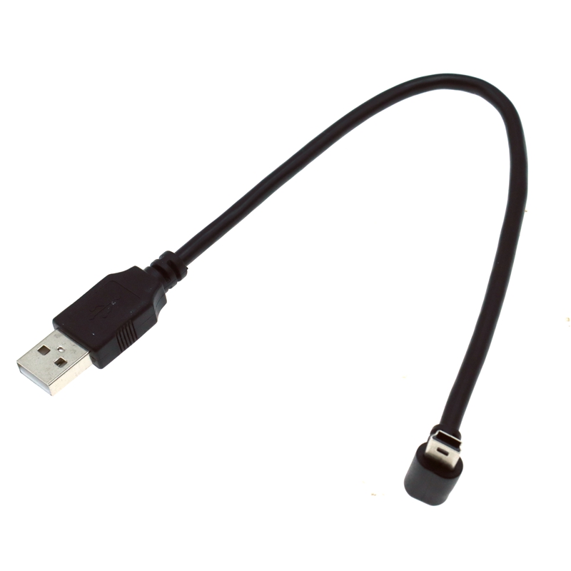 USB 2.0 macho a Mini USB tipo B 5 pines 90 grados arriba, abajo, izquierda y derecha cable de datos macho en ángulo 0,25 m/0,5 m