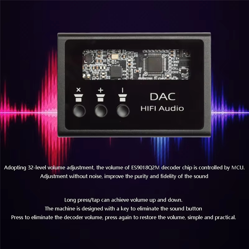 HIFI Hoofdtelefoon Decodering Versterker ES9018K2M DSD128 PCM32BIT 384 Khz Lossless Decodering Uitgang Ingebouwde MAX97220 Chip-Y47A