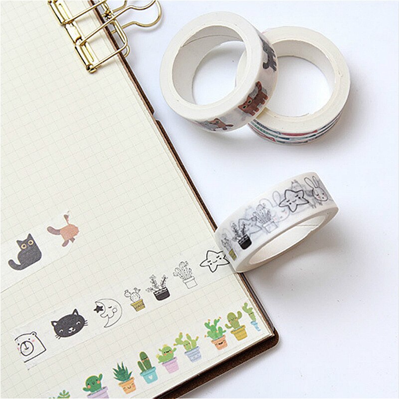 Mooie Washi Tape Papier Diy Planner Masking Tape Plakband Stickers Mode Cartoon Decoratieve Briefpapier Tapes