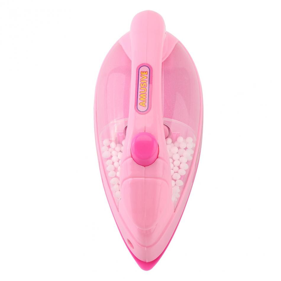 1Pc Pretend Play Mini Elektrische Ijzer Plastic Roze/Blauw Safrty Plastic Licht-Up Simulatie Kids Kinderen Meisje huishoudelijke Apparaten Speelgoed
