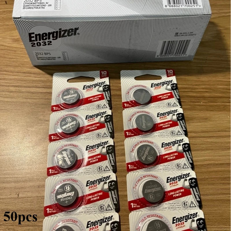 Cr 2032 cr2032 botão bateria 3v original 100% bateria de lítio para carro brinquedo calculadora relógio botão controle remoto célula tipo moeda: Branco
