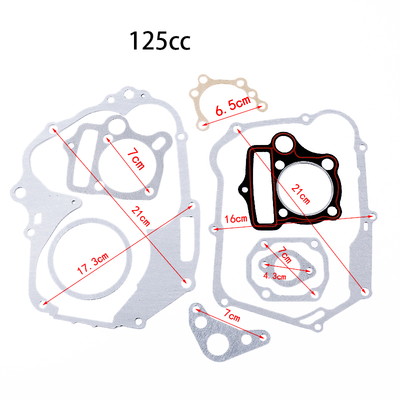 70cc 90cc 110cc 125cc Horizontale Motor Pakking Cilinder Pakking Kit Complete Pakking Kit Voor Crossmotor Motorfiets Go Kart: Oranje