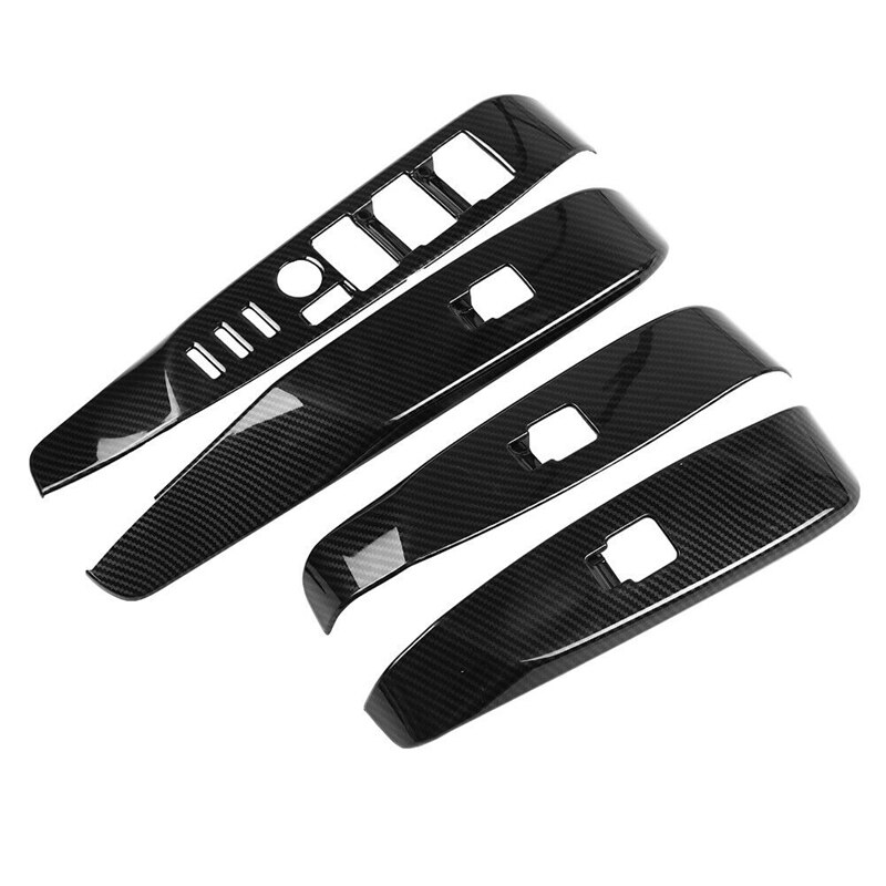 Carbon Fiber Window Lift Switch Button Panel Cover Trim for Toyota Camry