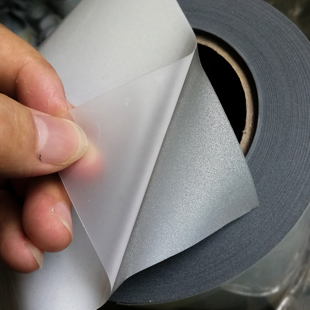 Silber Reflektierende Aufkleber Eisen auf Vinyl Blatt Für Kleidung Stoff Band Wärme Transfer Vinyl Film DIY