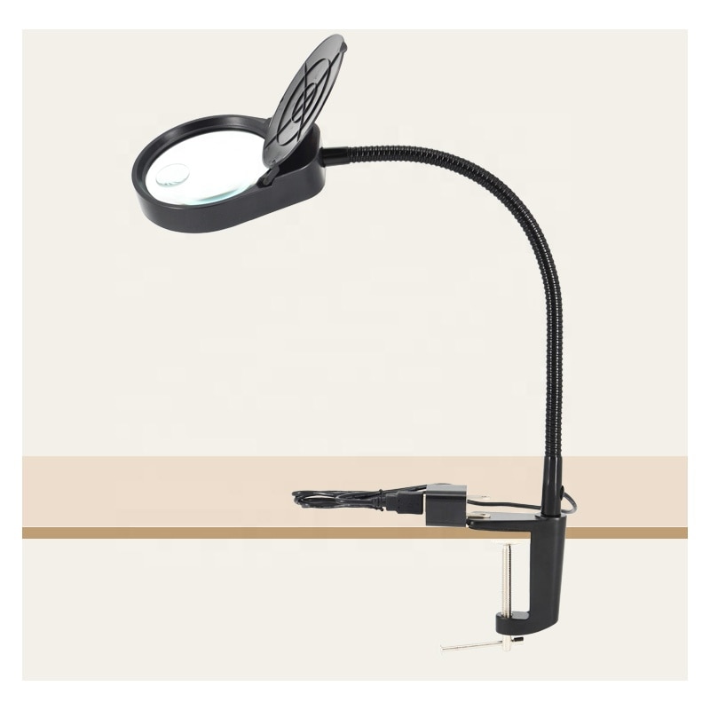 Illuminating Vergrootglas Hoge Vergroting 8X 15X Vergrootglas Met Led-verlichting Tafel Klem Lamp
