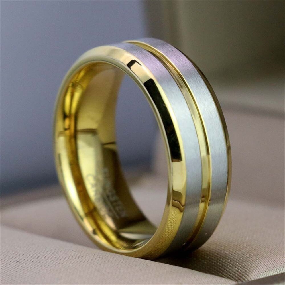 Chuhan Gold Carbide Wolfraam Stalen Heren Ringen Voor Party Bruiloft Sieraden Accessoires