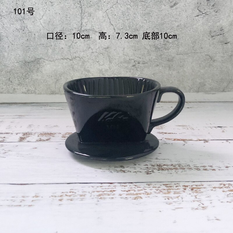 101/102 Cone Coffee Dripper Ceramic Hand Drip Coffee Filter V60 Permanent Coffee Brewer Pour Over Coffee Maker Drip Filter: 101 Black 1-2Cup