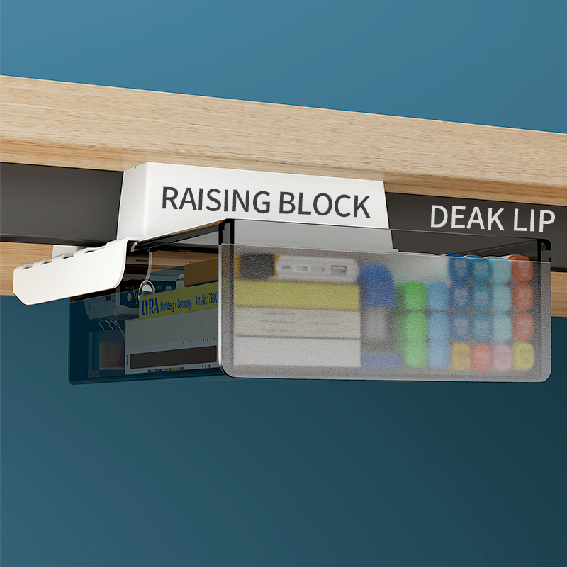Kantoor onder bureau lade type opbergdoos desktop organizer zelfklevend briefpapier onzichtbare doos make-up houder bureau decor