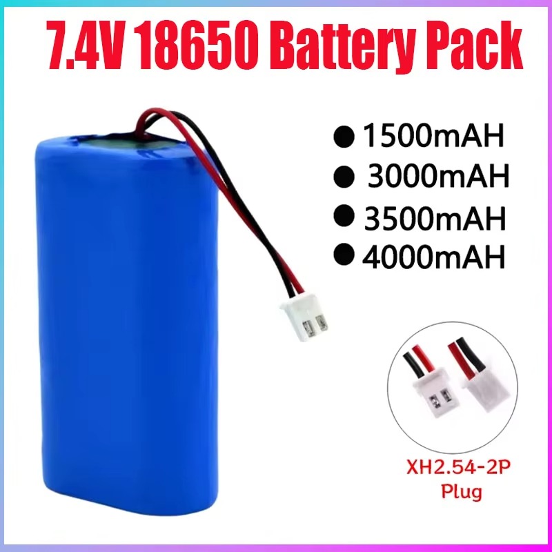 7.4V 18650 Battery Pack 2S Batteries XH2.54 PLUG 1500mah 3000mah 3500mah 4000mah 1500mah 3400mah Rechargeable battery Plug+PCB