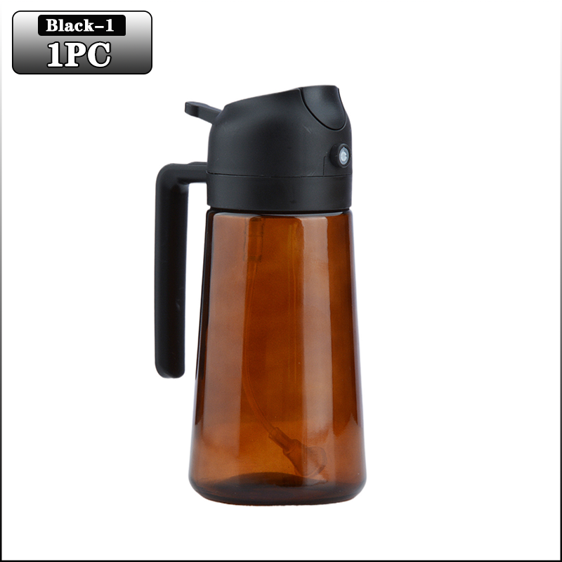 Pulverizador de aceite de vidrio oscuro 2 en 1, dispensador de aceite de oliva, pulverizador de aceite negro a prueba de luz para cocinar ensaladas y barbacoas, herramientas para barbacoa: Amarillo claro
