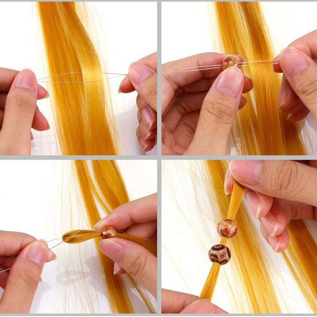Cuentas para Dreadlocks, accesorios para el cabello, decoraciones, cuentas ovaladas redondas, agujas