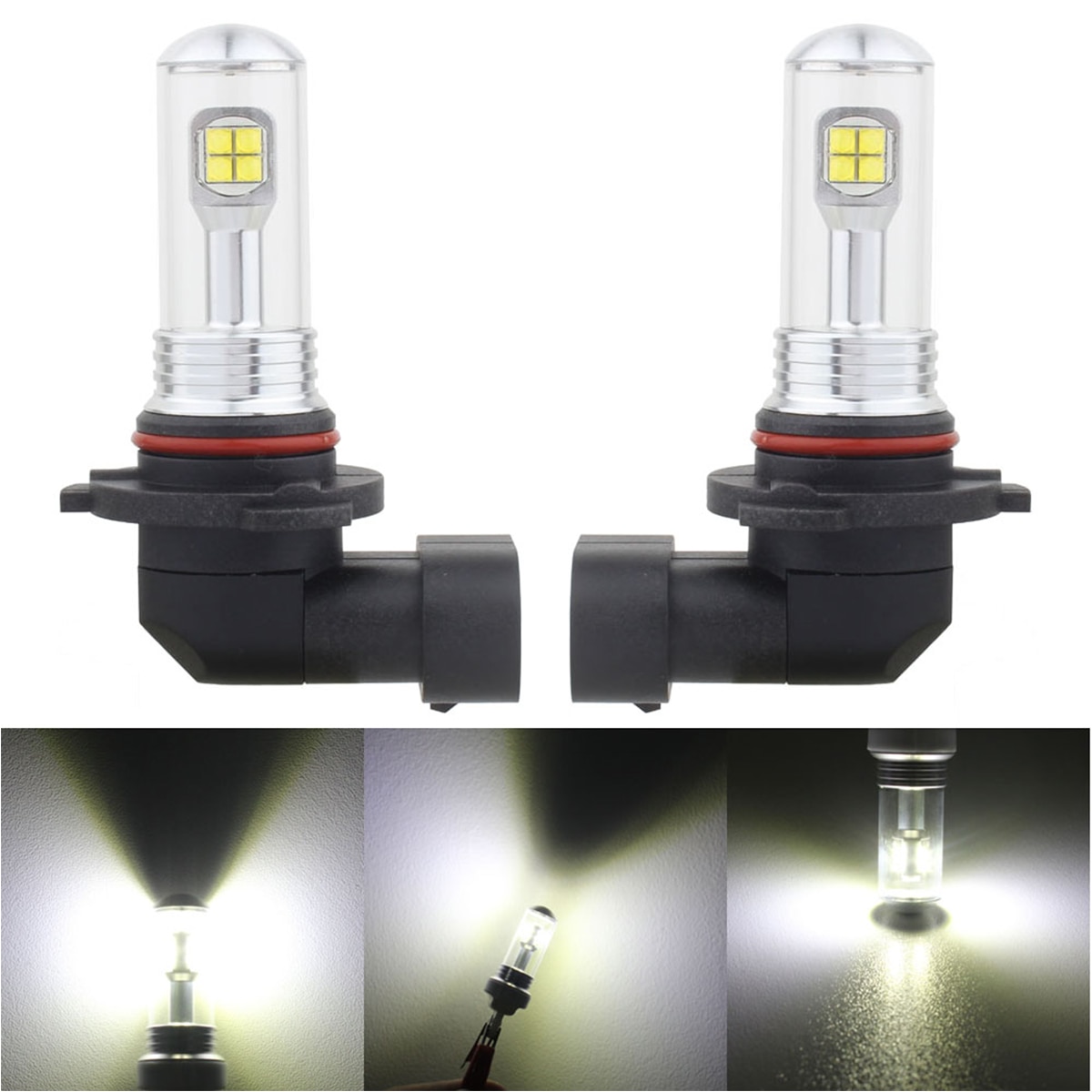 Nighteye H1 H4 H7 9005 80W | 2 pièces, avec éclairage à distance, 1500lm, feu antibrouillard, ampoules de conduite, phares DRL