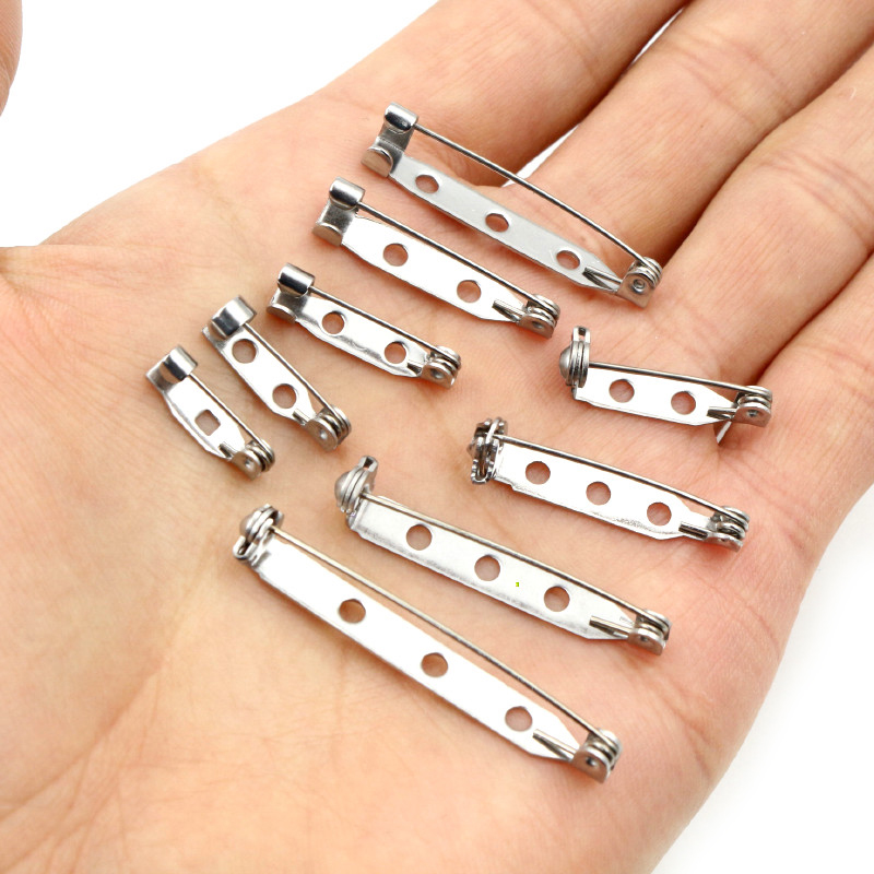 20 piezas 14 17 19 20 25 32 38mm 316 broches de acero inoxidable broches de seguridad broches configuración en blanco para DIY suministros de fabricación de joyas