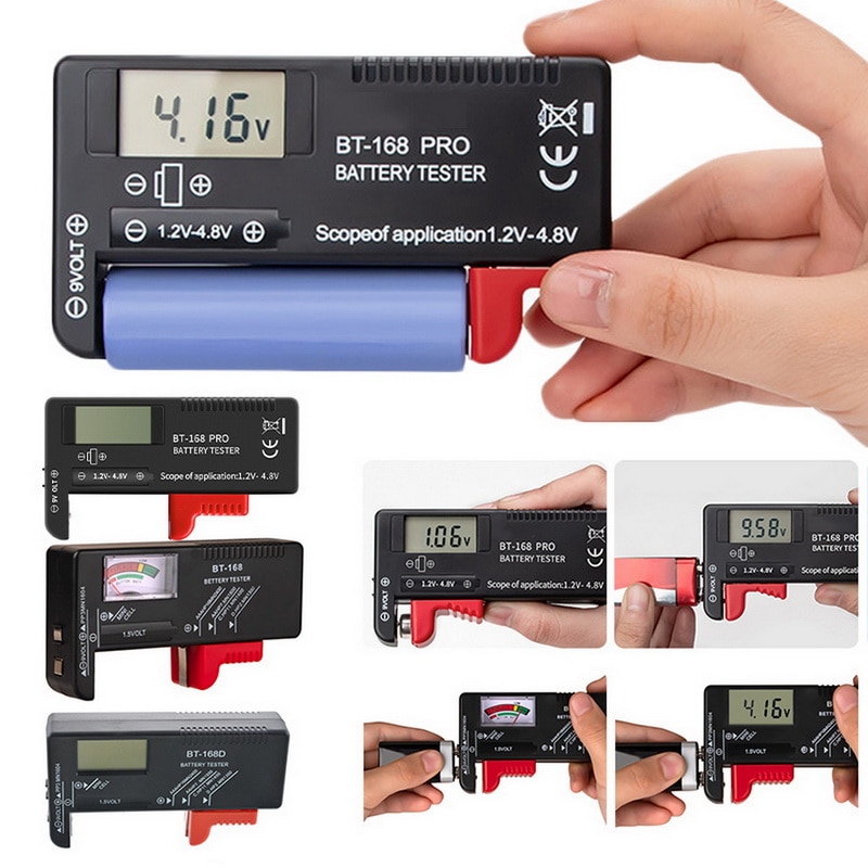 Digital Lithium Battery Capacity Tester Checkered Load Display Check AAA AA Button Cell Universal Test Battery Monitor