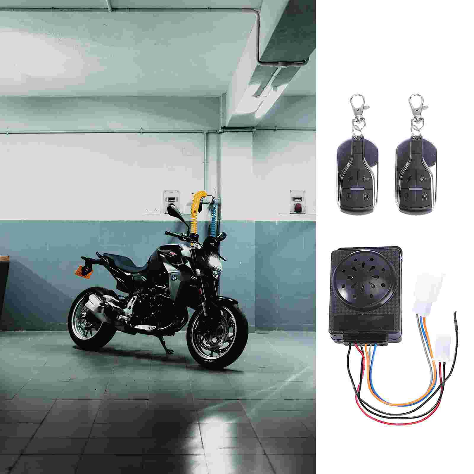3Pc Motorcycle Alarm System Anti-theft Horn Alarm Warner with Cutting Off Remote Engine Start Arming Disarming