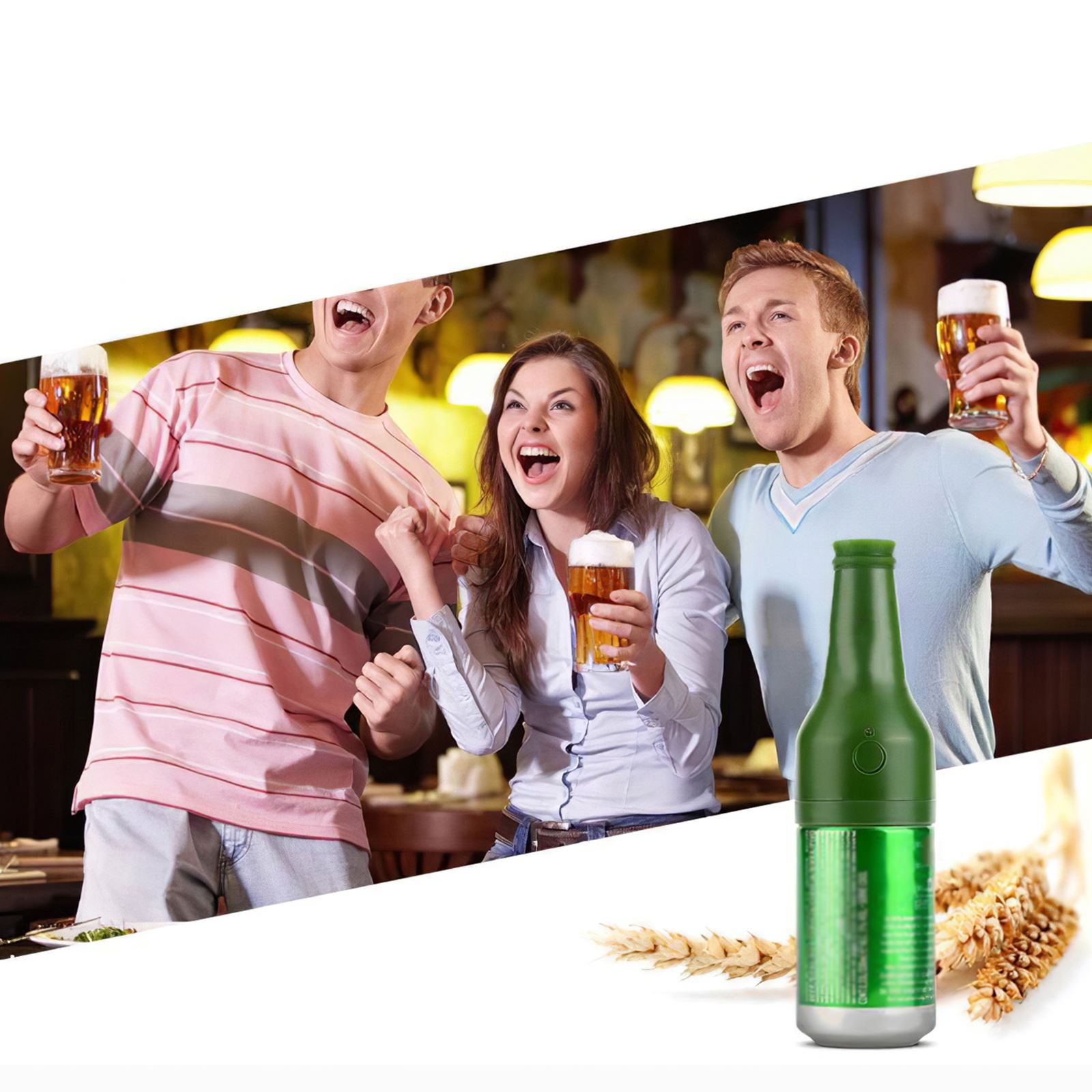 Ultrasonic Beer Foam Machine Bottle Shape Foam Maker Party Portable Bubble Beer Outdoor Bottled For Canned Beer