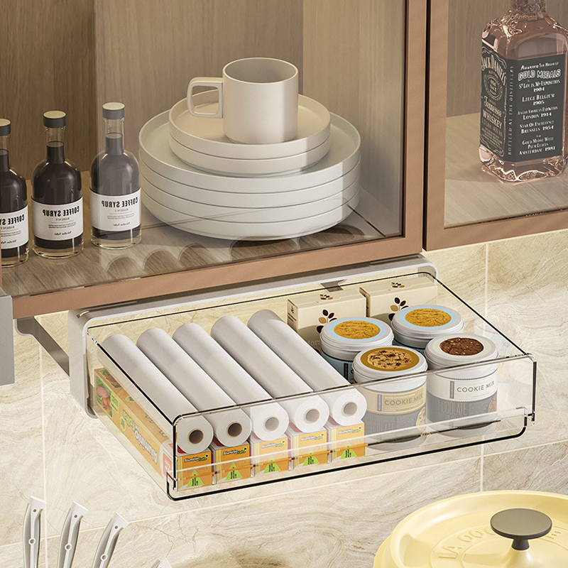 Büro unter dem Tisch, Aufbewahrungsschublade, stanzfrei, Kunststoff, transparent, Aufbewahrungsschublade, großes FassungsvermöGen, Kleiderschrank, Unterwäsche, Organizer