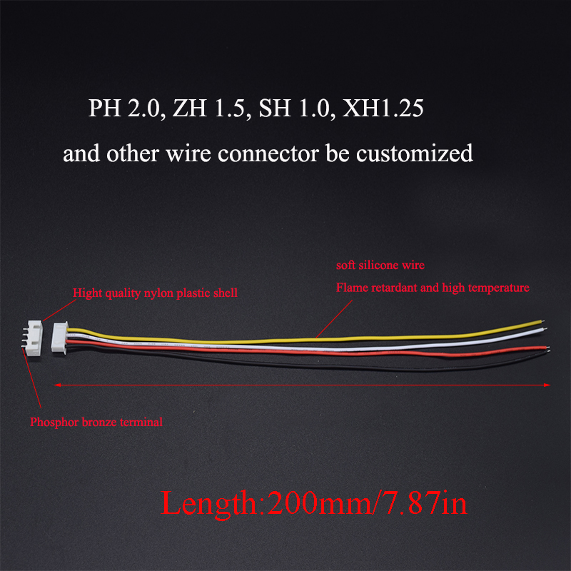 Câble HY2.0-4Pin Vers 2.54mm 1P Femelle 20 Cm – Fil Cuivre Étamé 24AWG 1007 Pour Arduino, Raspberry Pi & Projets Électroniques