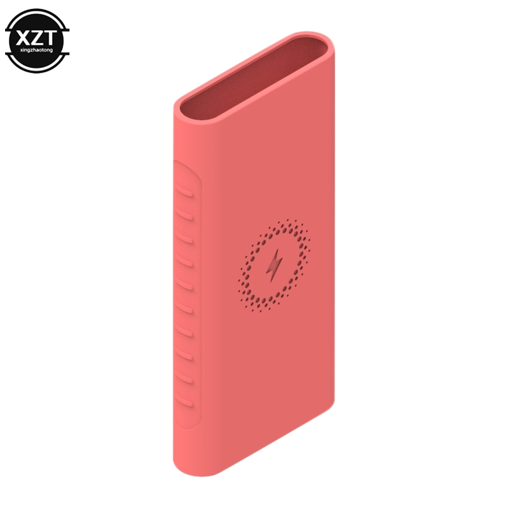 Funda protectora de silicona de Color sólido para Xiaomi Powerbank 10000mAh PLM11ZM WPB45ZM PLM13ZM PB100DZM: Rosa