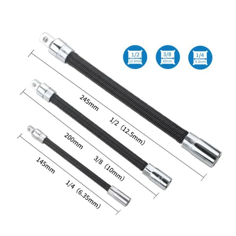 Drive Socket Extension Bar Adapter Connective Rod Flexible Shaft Conversion Head High Torque Ratchet Wrench Electronic Drill: green