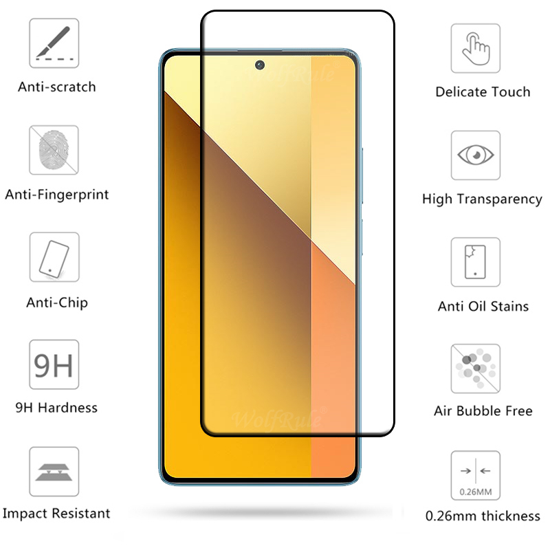 6-em-1 para redmi note 13 5g vidro xiaomi redmi note 13 5g vidro temperado protetor de tela cheia redmi note 13 pro 5g lente vidro
