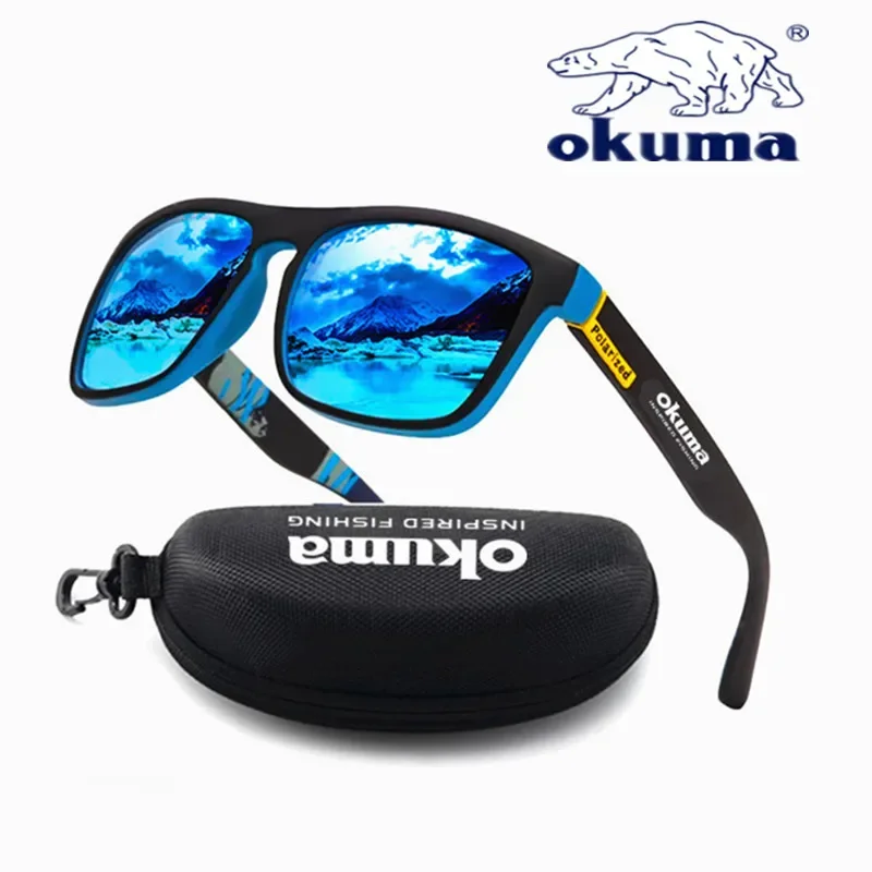 Okuma gepolariseerde zonnebril UV400 voor dames en heren, buitenjacht, vissen, fietsen, zonnebrillen optionele doos: Sky Blue