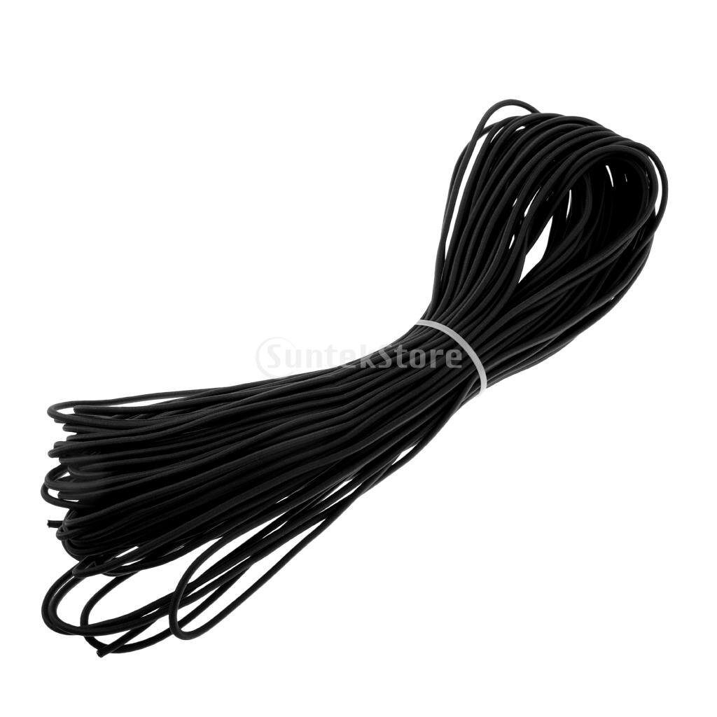 2mm Premium Marine Grade Elastic Bungee Rope Shock Cord Luggage Tie Down, Trailers, Boats, Roof Racks: Black 30m