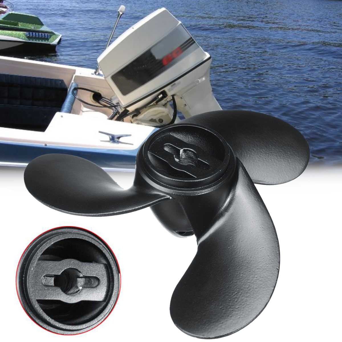 1pc Propeller 7.4x5.7 Marine 2.2-3.3HP Rotating Black 309-64107-0 Parts