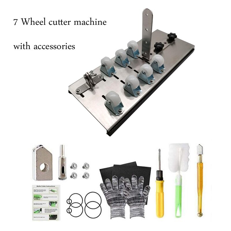 Glass Bottle Cutter Adjustable Sizes Metal Glassbottle Cut Machine Crafting Wine Bottles Decorations Cutting DIY Household Tools: 7 wheel accessories