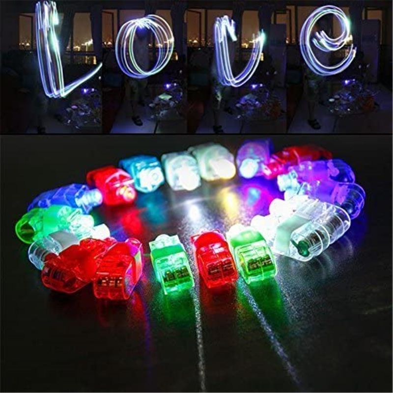 LED Finger Lights 100 Pack Finger Ring Glow Sticks for Kids Adults Bright Party 97BD