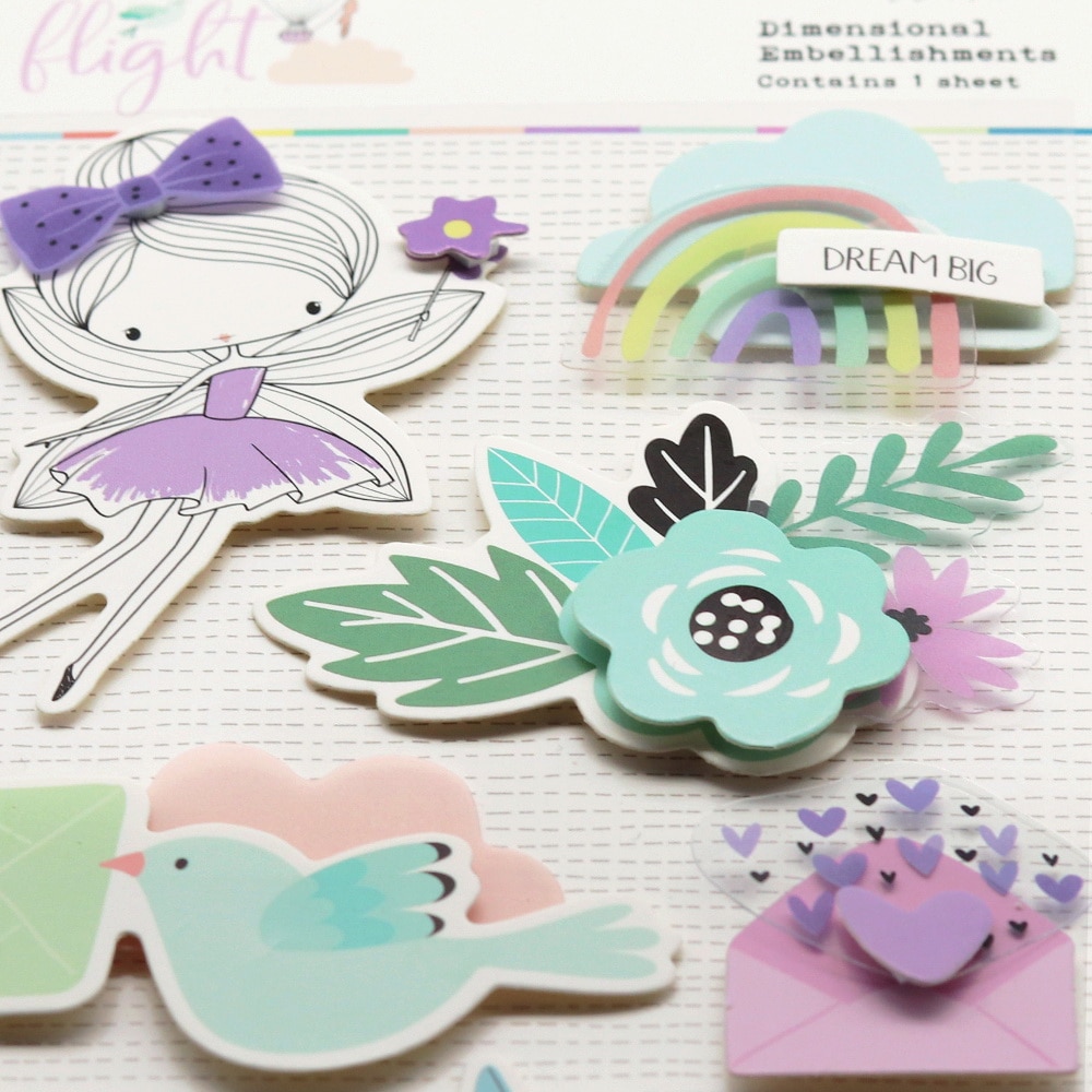 CRZCrafter Dimensional 3D Stickers Paper & Plastic Embellishments Self-Adhesive For Scrapbooking Cardmaking Journal Decorations