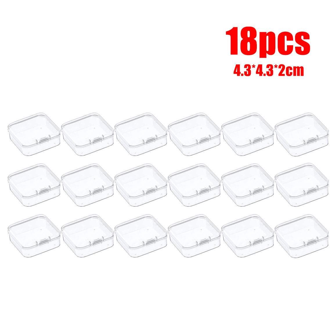 Mini contenedores transparentes de 6-48 Uds., caja de almacenamiento de cuentas cuadradas de plástico para cuentas, joyería, manualidades, juego de mesa, organización de piezas al por mayor: Verde