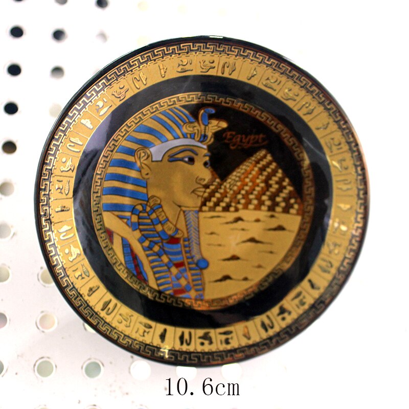Platos decorativos de pintura de estilo egipcio, plato artístico de cerámica para el hogar, placa de pintura de fondo de Hotel: 1866