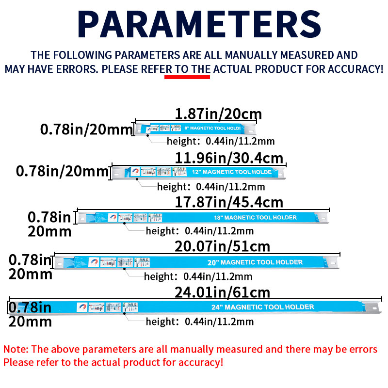Sterk magnetisch gereedschapsrek hardware keukengerei en ijzeren producten opslag magnetisch krachtrek magnetische magneet magneetstrip