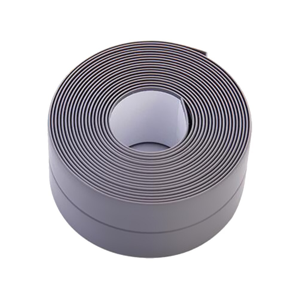 3.2m Kitchen Waterproof Mould Proof Tape Sink Bath Sealing Strip Tape Self Adhesive Waterproof Plaster Tile Crack Sealant Tape: GY / 3.2m x 2.2cm