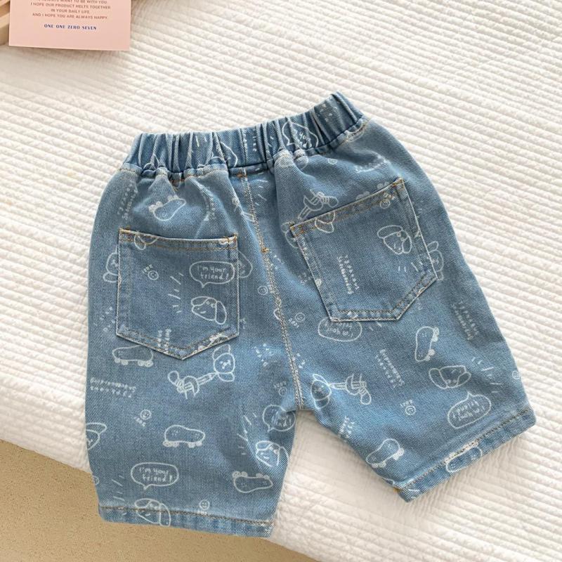 Nuovi pantaloni di jeans per bambini pantaloncini di jeans con stampa di cartoni animati di moda per ragazzi ragazze pantaloni Casual estivi per bambini 2022 pantaloni larghi per bambini