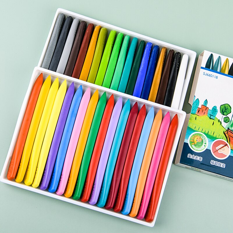 Washable Plastic Crayons Drawing Set Colors For Paint School Children Art Stationery Supplies Kids Wax Pencils