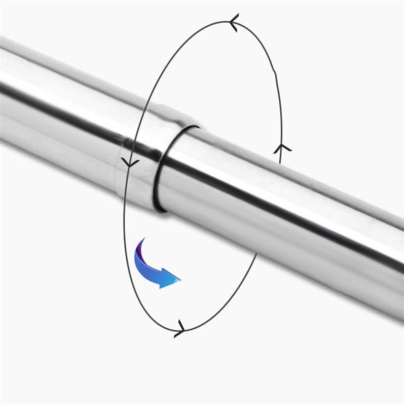 1PC Drying Rack Stainless Steel Telescopic Closet Pole Thickened Adjustable Wardrobe Hanging Rod for Home (Silver)