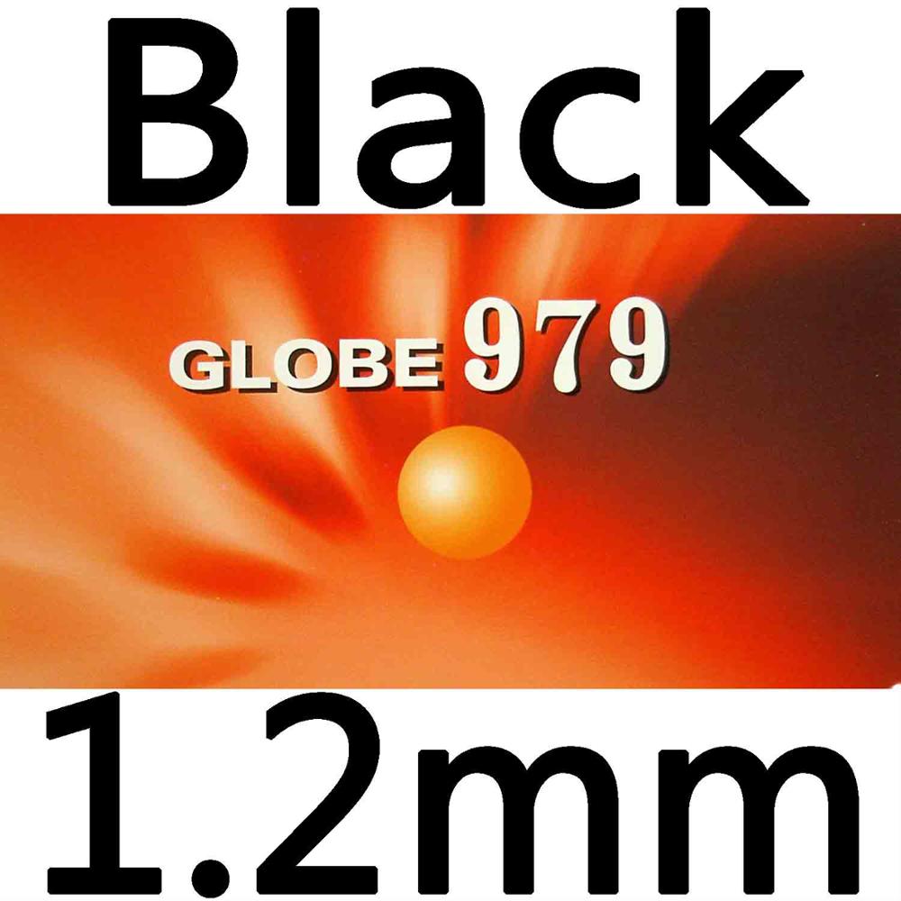 Globo 979 largo Pips-Out Mesa tenis ping pong goma con esponja: black 1.2mm