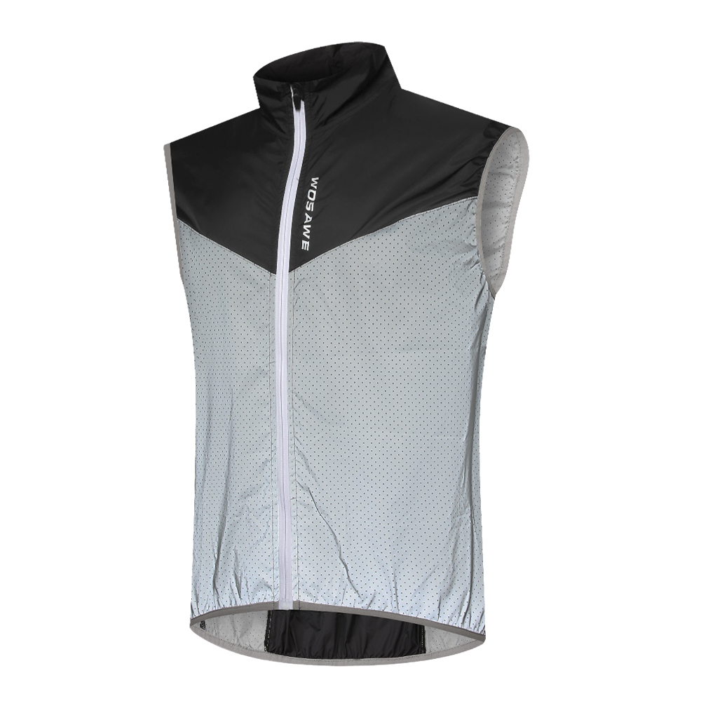 WOSAWE Full Reflective Cycling Jacket Men&#39;s Coat Spring Autumn Bicycle Windbreaker Bike Soft Windproof Waterproof Running Jacket: BO260-B / XXL