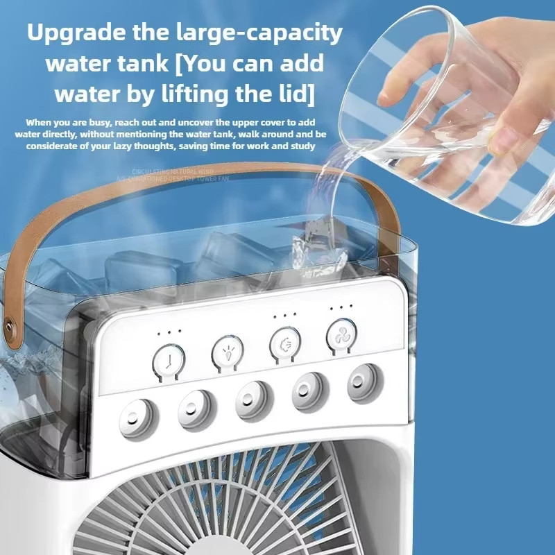 Midea-ventilador portátil 3 en 1, aire acondicionado, Enfriador de aire pequeño para el hogar, luces LED nocturnas, humidificador, ajuste de aire, ventiladores para el hogar,